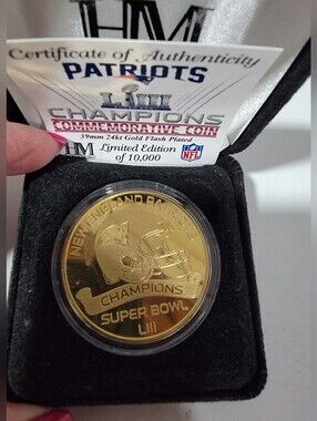 New England Patriots Super Bowl LIII Gold Commemorative Coin Limited Edition